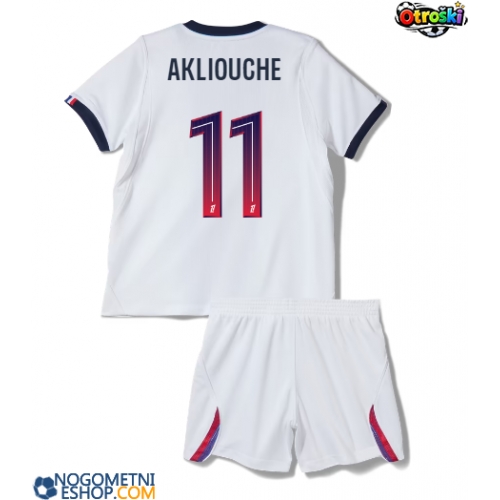 Otroški Nogometni dresi Paris Saint-Germain Maghnes Akliouche #11 Gostujoči 2026-27 Kratek Rokav (+ Kratke hlače)